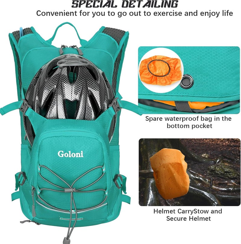 Goloni Hydration Backpack,Lightweight Hiking Backpack with 2L Water Bladder,Water Backpack for Biking, Running, Festival - Image 4